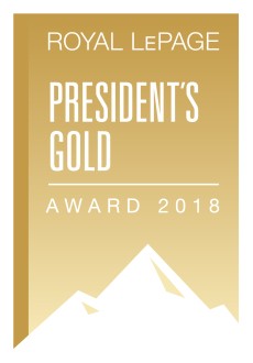Royal LePage President's Gold Award | Top 6 to 10% in Canada for 2018