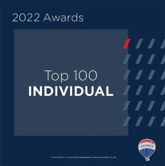 RE/MAX of Western Canada Top 100 Realtor in sales performance (2022) ~6500 agents