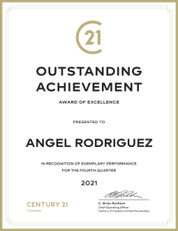 Outstanding Achievement Award of Excellence Fourth Quarter  2021