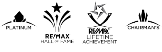 Re/Max Platinum

Re/Max Chairman's 2021-2023

Re/Max Hall of Fame
Re/Max Lifetime Achievement Award